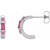 Platinum Natural Pink Tourmaline Hoop Earrings