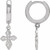 Platinum Diamond Cross Hoop Earrings
