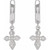 Platinum Diamond Cross Hoop Earrings