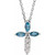 Platinum Aquamarine & Diamond Cross Necklace