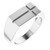 Platinum Rectangle Cross Signet Ring