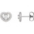 Platinum Natural Diamond Heart Earrings