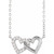 Platinum Natural Diamond Petite Interlocking Heart Necklace