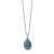 14K White Gold Blue and White Diamond Teardrop Necklace