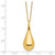 14K Yellow Gold Polished Hollow Teardrop Necklace