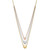 14K Yellow Gold Tri-color Three Heart Necklace