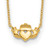 14K Yellow Gold 17in. Polished Claddagh Necklace
