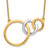 14K Yellow Gold Two-tone Polished Triple Circle Necklace