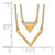 14K Yellow Gold Satin/Polished Diamond Double Triangle Double Strand Necklace