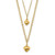 14K Yellow Gold Double Layer Polished Hearts Necklace