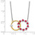 14K Yellow/White Gold Two-tone Ruby and Diamond Circles Necklace