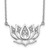 14K White Gold Diamond Lotus Flower Necklace