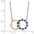 14K Yellow/White Gold Two-tone Sapphire and Diamond Circles Necklace