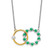 14K Yellow/White Gold Two-tone Emerald and Diamond Circles Necklace