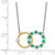 14K Yellow/White Gold Two-tone Emerald and Diamond Circles Necklace