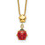 14K Yellow Gold Polished Enameled Flower with Ladybug Necklace