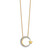 14K Yellow Gold Polished Moon and Star Diamond Chain Slide Necklace