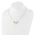 14K Yellow Gold Tri-color Polished Hearts Necklace