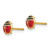 14K Yellow Gold Enameled Ladybug Earrings