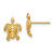 14K Yellow Gold Sea Turtle Post Earrings