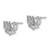 14K White Gold Diamond Lotus Flower Earrings