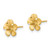 14K Yellow Gold Satin Diamond-cut Plumeria Post Earrings