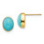 14K Yellow Gold Bezel Set Oval Turquoise Post Earrings