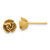 14K Yellow Gold Satin Finish Diamond-Cut Rose Post Earrings