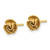 14K Yellow Gold Satin Finish Diamond-Cut Rose Post Earrings