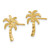 14K Yellow Gold Palm Tree Post Earrings