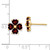 14K Yellow Gold Heart-shaped Garnet Flower Post Earrings