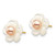 14K Yellow Gold 3-4mm Pink Freshwater Cultured Pearl with 10mm Mother of Pearl Flower Post Earrings