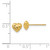 14K Yellow Gold Diamond Cut Puffed Heart Post Stud Earrings