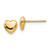 14K Yellow Gold Polished Heart Post Stud Earrings
