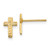 14K Yellow Gold Chevron Detail Cross Post Earrings