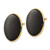 14K Yellow Gold Round Black Onyx Earrings