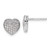 14K White Gold Diamond Heart Post Earrings