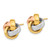 14K Yellow Gold with White and Rose Rhodium Polished Love Knot Post Earrings