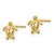 14K Yellow Gold Peace Turtle Post Earrings