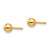 14K Yellow Gold 4mm Ball Post Earrings