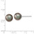 14K White Gold 8-9mm Black Round Saltwater Cultured Tahitian Pearl Post Earrings