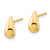 14K Yellow Gold Polished Teardrop Post Earrings