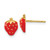 14K Yellow Gold Enameled Strawberry Earrings