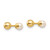 14K Yellow Gold Reversible FW Cultured Pearl and Gold Ball Earrings