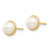 14K Yellow Gold 5-6mm White Button Freshwater Cultured Pearl Post Earrings