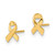 14K Yellow Gold Awareness Ribbon Post Earrings