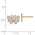 14K Yellow Gold with White Rhodium Butterfly Post Earrings