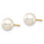 14K Yellow Gold 6-7mm White and Black Round Freshwater Cultured Pearl 2 pair Stud Post Earrings Set