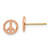 14K Yellow Gold and Rose Gold Polished Peace Symbol Post Earrings