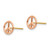 14K Yellow Gold and Rose Gold Polished Peace Symbol Post Earrings